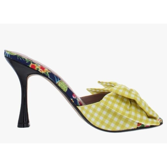 Betsey Johnson NEW Skyee Heeled Bow Slide Sandals Sz.7.5 M - Picture 4 of 9